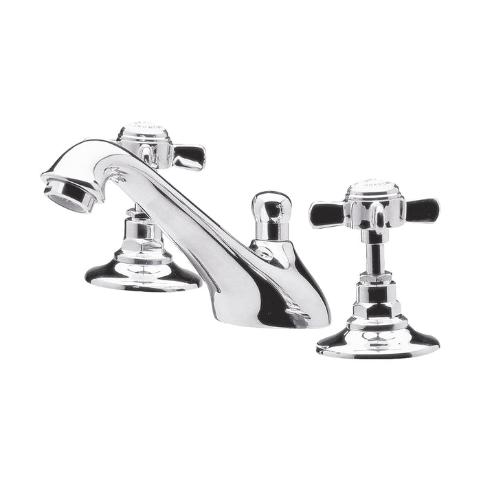 [BTKI307X] Balterley Hanchurch Traditional 3 Tap Hole Basin Tap - Chrome or Brushed Brass - Cutout