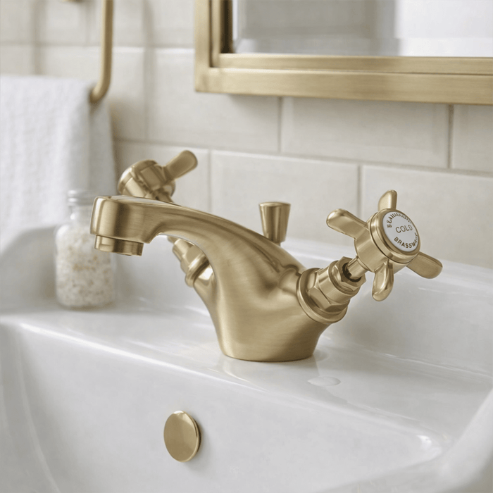 [BTKI845X] Balterley Hanchurch Traditional Mono Basin Mixer Tap - Chrome or Brushed Brass - Silo