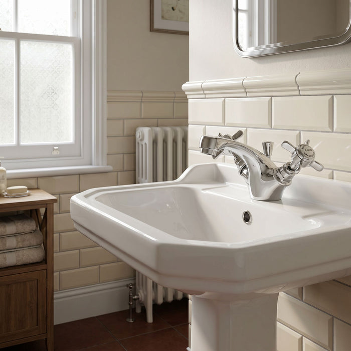 [BTKI345X] Balterley Hanchurch Traditional Mono Basin Mixer Tap - Chrome or Brushed Brass - Lifestyle 1