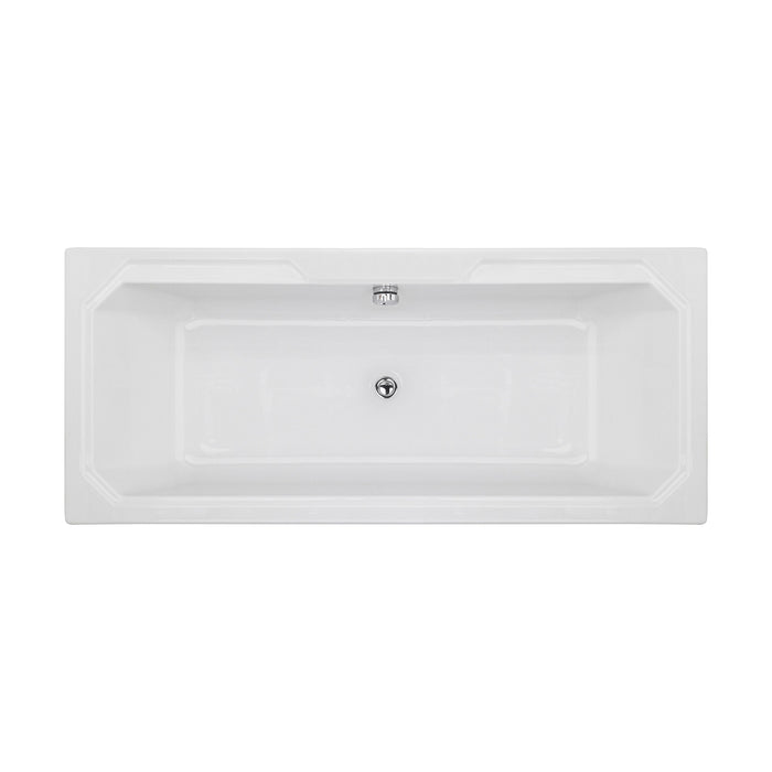 [BBHA114] Balterley Harrington Traditional Straight Double Ended Shower Bath Tub, 1800mm x 800mm - White - Cutout