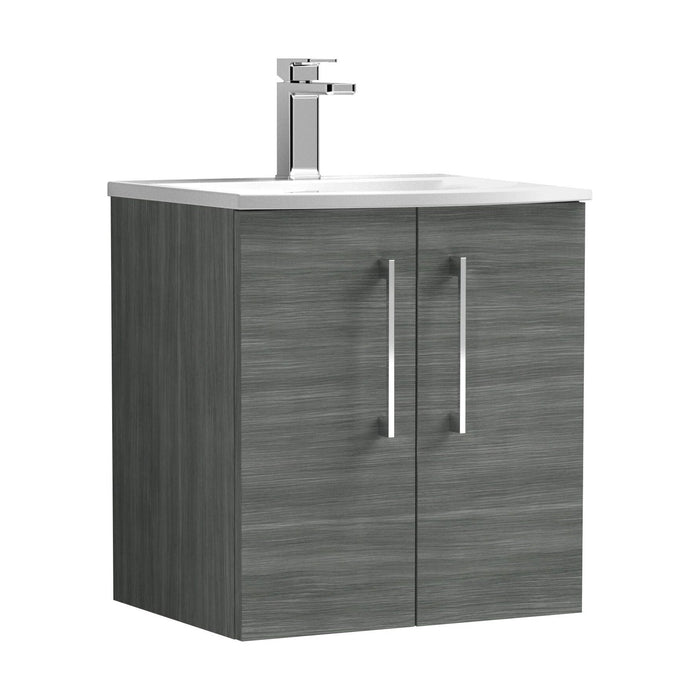 [BFLE521G] Balterley  Modern Bathroom 2 Soft Close Door Wall Hung Vanity & Basin, Anthracite, 500mm - Cutout