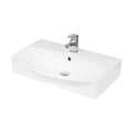 [BCCT165] Balterley Modern Bathroom Wall Hung Vessel Basin, Soft Square Design, Contemporary Style, White, 600 mm - Cutout