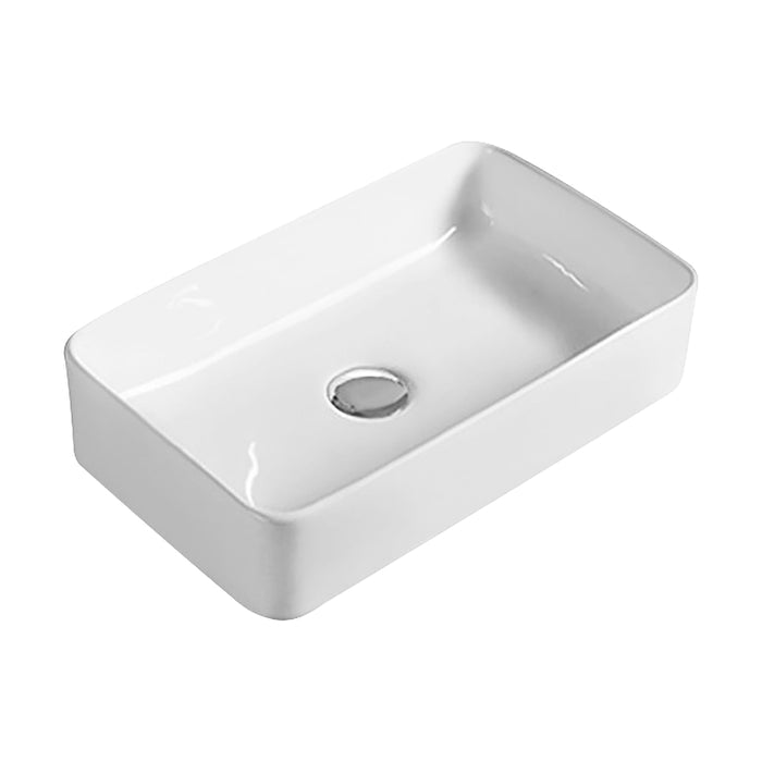 [BCCT180] Balterley Nova Contemporary Rectangular Bathroom Countertop Basin, Soft Square Design, White, 465 mm - Cutout