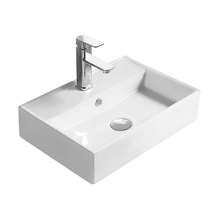 [BCCT178] Balterley Nova Rectangular Bathroom Countertop Basin, Contemporary Style, Crisp Square Design, White, 500 mm - Cutout