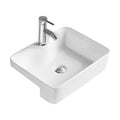 [BCSR174] Balterley Nove Semi-Recessed Bathroom Basin, Contemporary Style, Soft Square Design, White, 480 mm - Cutout