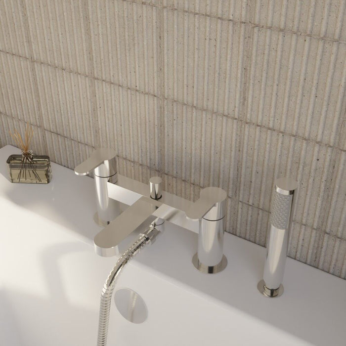 [BTPR304] Balterley Pride Contemporary Bathroom Round Wall Mounted Bath Shower Mixer Tap, 45mm, Chrome - Lifestyle 2
