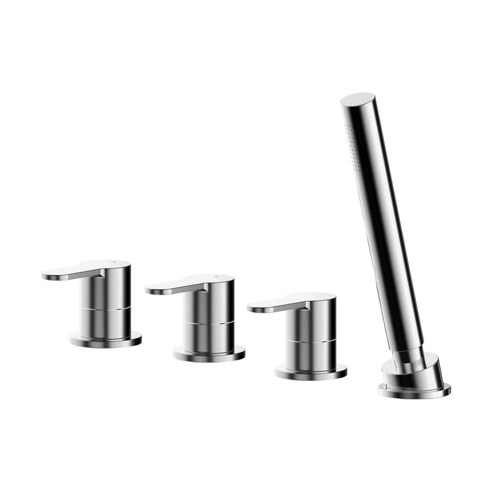 [BTPR334] Balterley Pride Contemporary Deck Mount Round 4 Tap Hole Bath Shower Mixer Tap with Kit (No Spout) - Chrome - Cutout