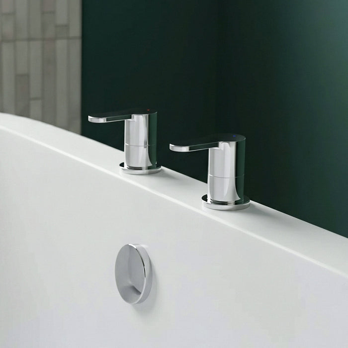 [BTPR308] Balterley Pride Contemporary Round Deck Mounted 3/4" Side Valves - Chrome - Silo