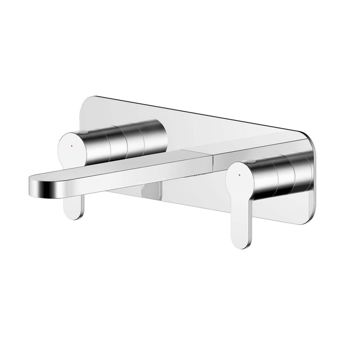 [BTPR350] Balterley Pride Contemporary Round Wall Mount 3 Tap Hole Basin Mixer Tap & Back Plate - Chrome - Cutout