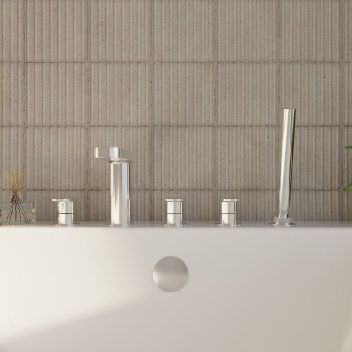 [BTPR314] Balterley Pride Deck Mount Round 5 Tap Hole Bath Shower Mixer Tap with Shower Kit - Chrome - Lifestyle 1