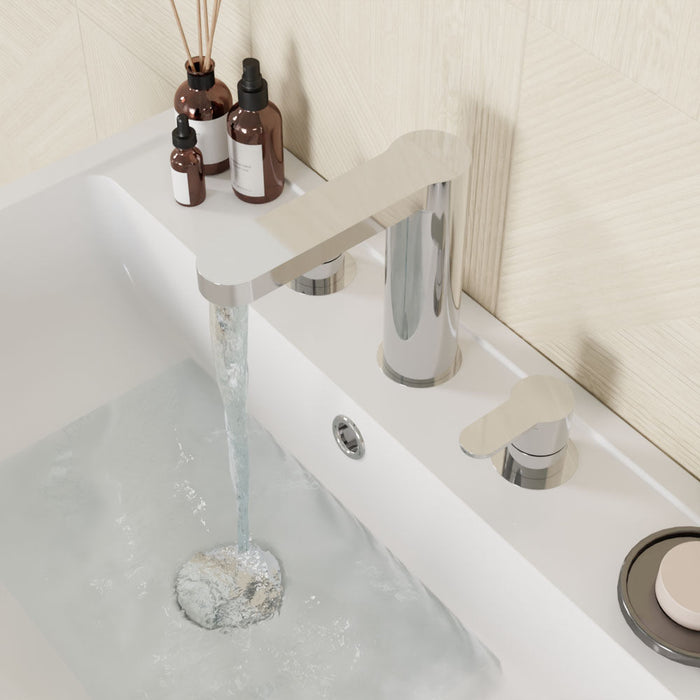 [BTPR337] Balterley Pride Round Deck 3 Tap Hole Basin Mixer Tap & Pop Up Waste - Chrome - Lifestyle 2