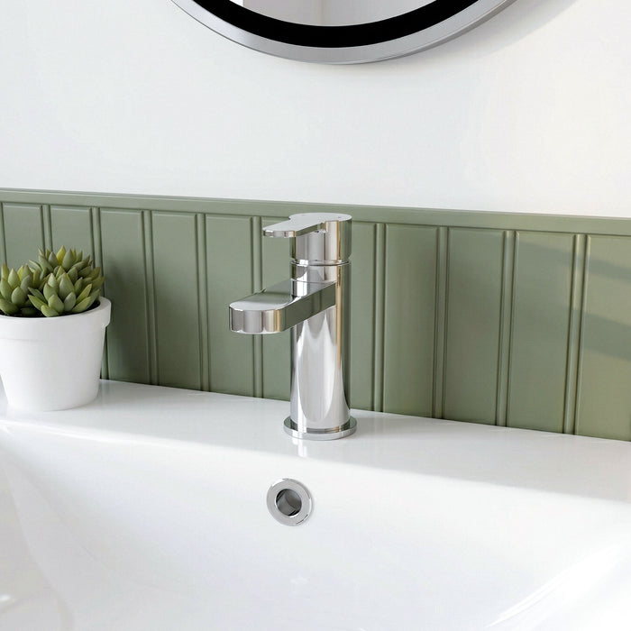 [BTPR315] Balterley Pride Round Mini Mono Basin Mixer Bathroom Sink Tap with Push Button Waste - Chrome - Silo