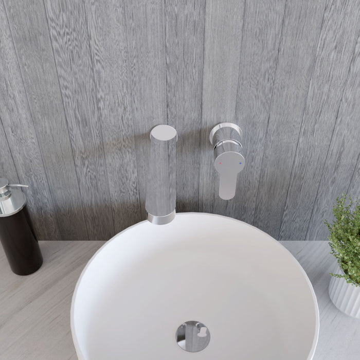 [BTPR381] Balterley Pride Round Wall Mount 2 Tap Hole Bathroom Basin Mixer Tap - Chrome - Lifestyle 2