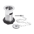 [BASW353] Balterley Round Basin Waste with Brass Plug and Link Chain, Slotted for Overflow - Chrome Finish - Cutout