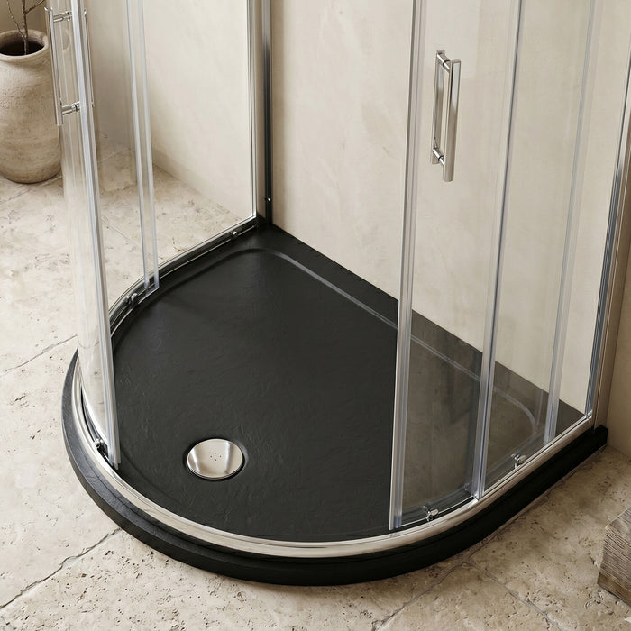 [BETR71095] Balterley Shower Tray D Shape, 1050mm - Available in White and Slate Grey - Silo