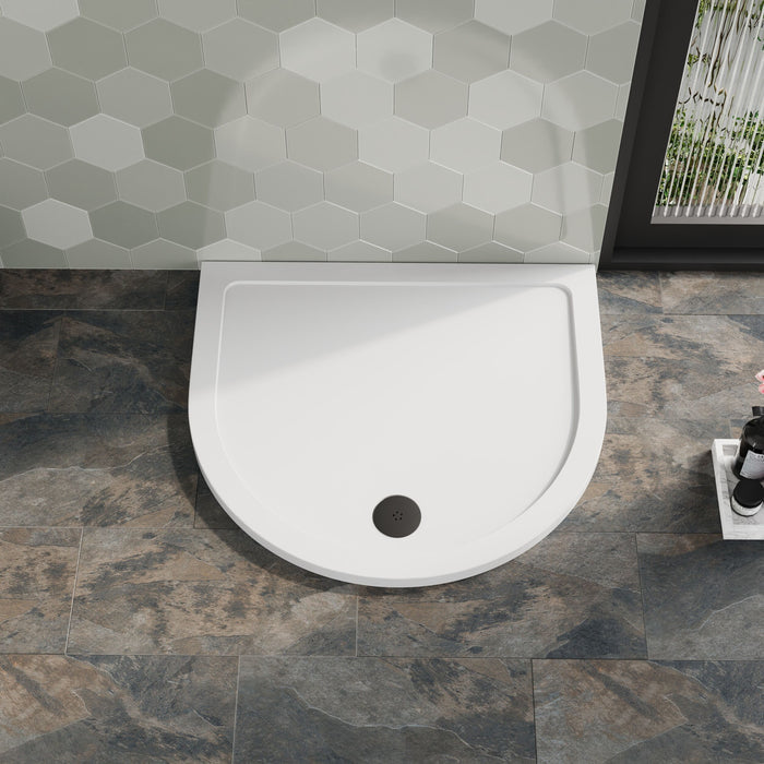 [BETR095] Balterley Shower Tray D Shape, 1050mm - Available in White and Slate Grey - Lifestyle 1