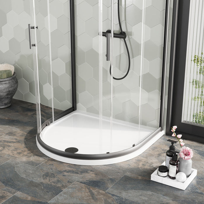 [BETR095] Balterley Shower Tray D Shape, 1050mm - Available in White and Slate Grey - Lifestyle 2