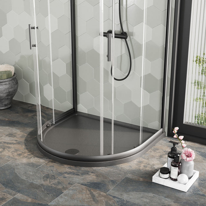[BETR71095] Balterley Shower Tray D Shape, 1050mm - Available in White and Slate Grey - Lifestyle 2