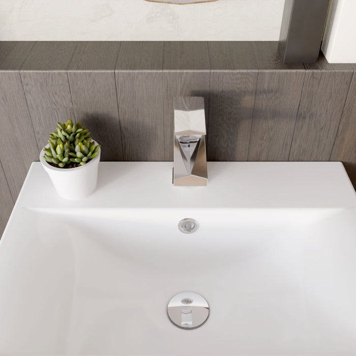 [BTBO305] Balterley Square Mono Basin Mixer Tap & Push Button Waste, Single Lever with Ceramic Disc - Chrome Finish - Lifestyle 2