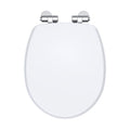 [BFCL197] Balterley Traditional Bathroom Soft Close Wooden Toilet Seat, Gloss White, 371mm - Cutout