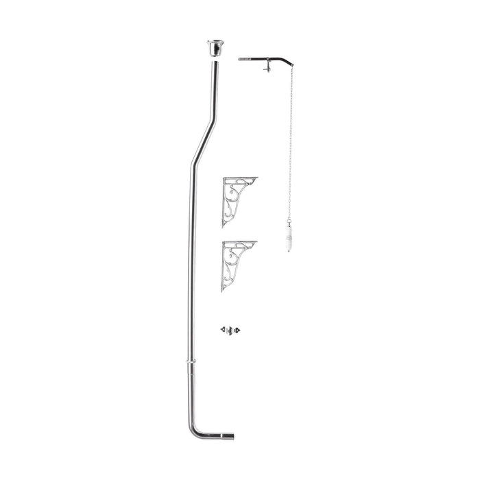 [BAFP313] Balterley Traditional Ceramic Accessories High Level Flush Pipe Pack - Chrome/White - Cutout