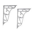 [BACB322] Balterley Traditional Ceramic Accessories Ornate Cistern Brackets - Chrome - Cutout