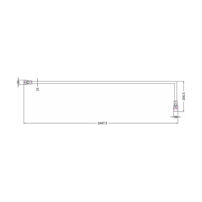 [BEAC022] Balterley Wetroom Accessories Screen Support Arm - Chrome - Technical Drawing