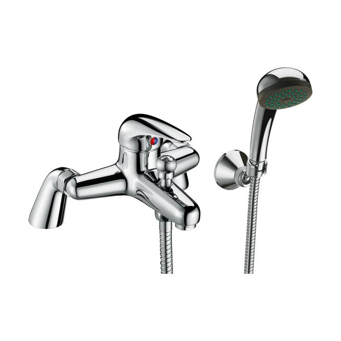 [BTOD304] Balterley Willow Single Lever Deck Mounted Bath Shower Mixer Tap with Shower Kit - Chrome - Cutout