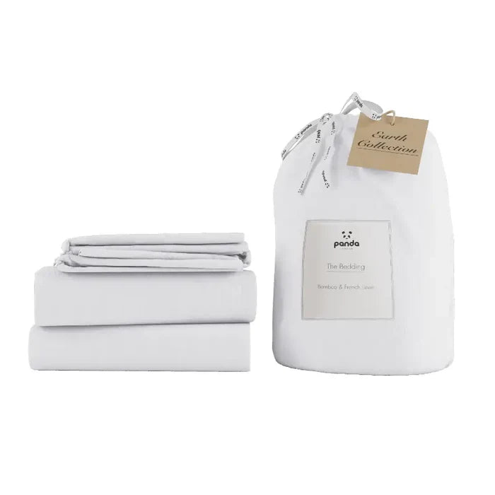 [CoconutWhite] Bamboo and French linen Bedding Full Set Package