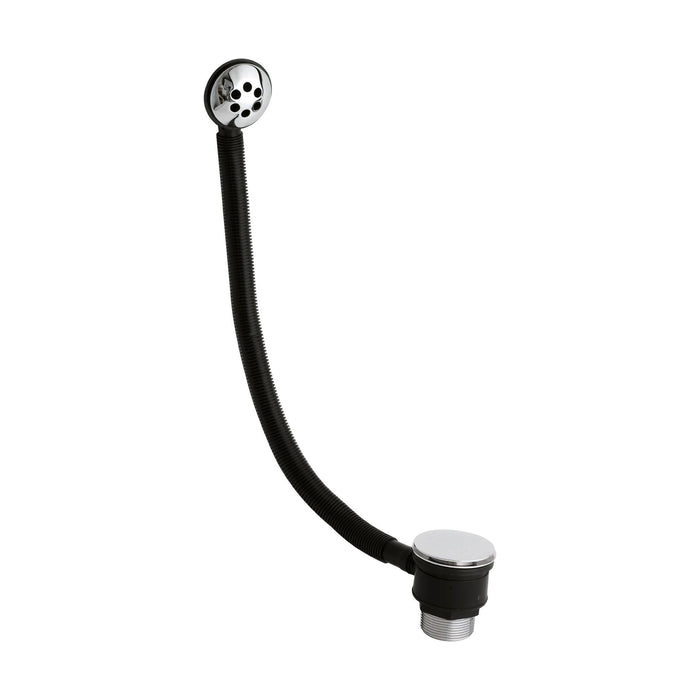 [BASB321] Bath Push Button Waste with Round Overflow for Baths up to 3mm Thick - Chrome - Cutout