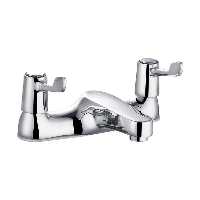 [BTLEV05] Contemporary Bathroom Bath Filler Tap – Lever Handles, 110 x 154mm, Chrome - Cutout