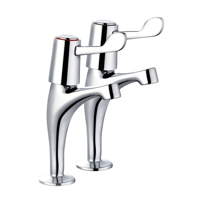 [BTLEV02] Contemporary Bathroom Bath Pillar Taps – Lever Handles, 110 x 154mm, Chrome - Cutout
