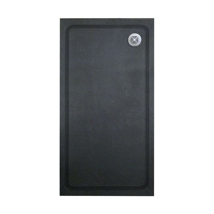[BETAQS1080BLK] Black Rectangular Slate Effect Shower Tray - Choice of Size - Cutout