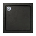[BETAQS8080BLK] Black Square Slate Effect Shower Tray - Choice of Size - Cutout