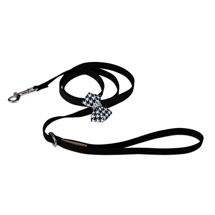 Black & White Houndstooth Nouveau Bow Leash