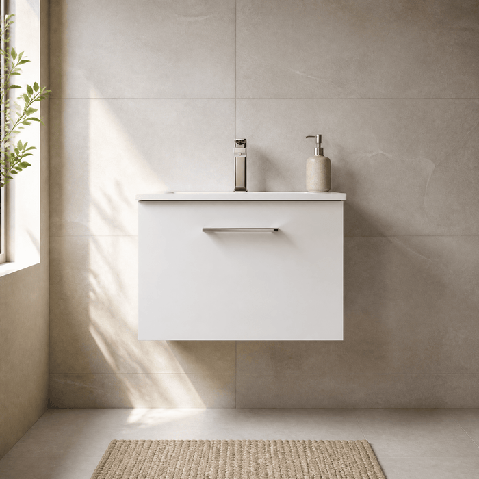 600mm / Curved Basin / Gloss White