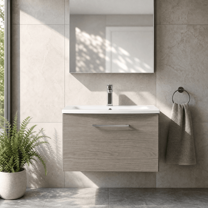 600mm / Curved Basin / Solace Oak
