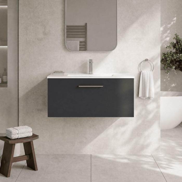 800mm / Minimalist Basin / Satin Dark Grey