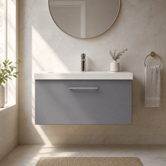 800mm / Thin-Edge Basin / Satin Grey