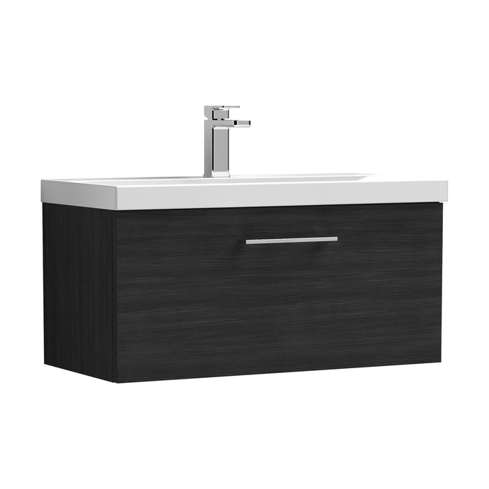 800mm / Thin-Edge Basin / Woodgrain Charcoal Black