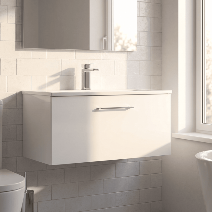 800mm / Curved Basin / Gloss White