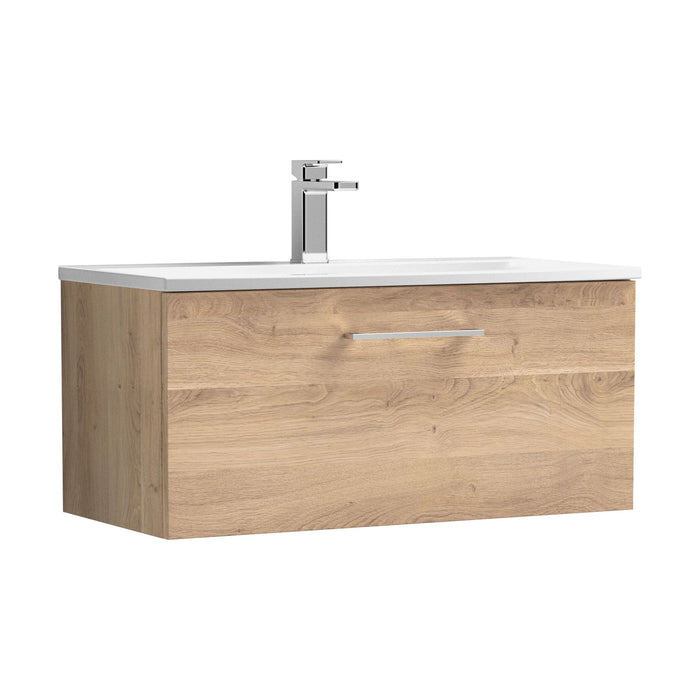 800mm / Curved Basin / Bleached Oak