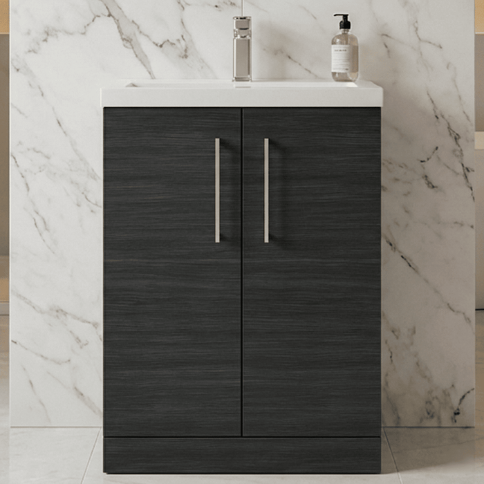 [BFLE026E] Bramshall Floor Standing Cloakroom Vanity Basin Unit with Choice of Finish, Handle Finish and Size - Silo