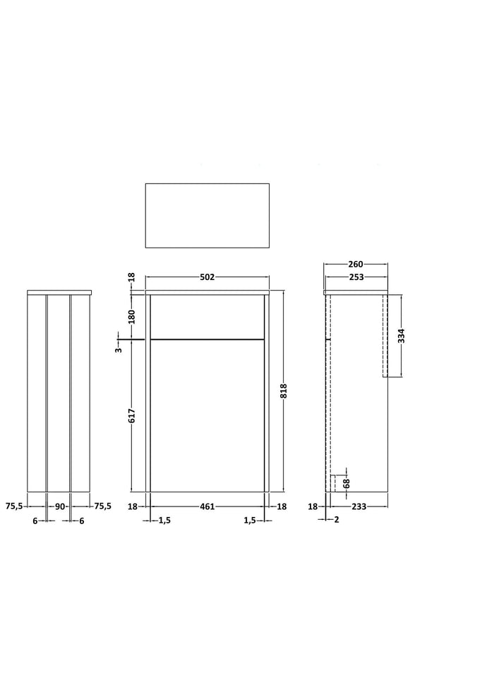 [BFHE241] Butterton Traditional Floor Standing WC Unit, 500mm, Choice of Colour