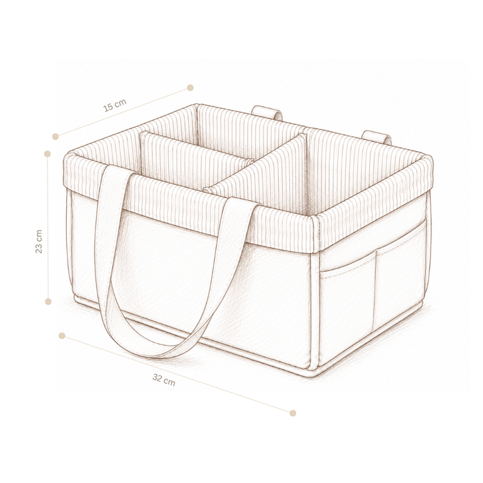 Cam Cam Copenhagen – Diaper Caddy – Classic Stripes Rose