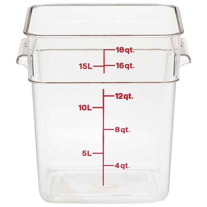 Cambro 18SFSCW135 - CamSquare Classic Storage Container - 18 Qt. - Clear