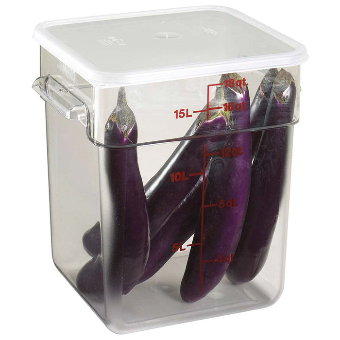 Cambro 18SFSCW135 - CamSquare Classic Storage Container - 18 Qt. - Clear