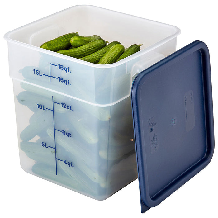 Cambro 18SFSPP190 - CamSquare Classic Storage Container - 18 Qt. - Translucent