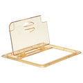 Cambro 20HPLN150 - High Heat Cover with Notched FlipLid - Half-Size - Amber