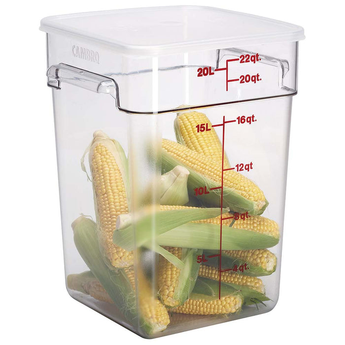 Cambro 22SFSCW135 - CamSquare Classic Storage Container - 22 Qt. - Clear